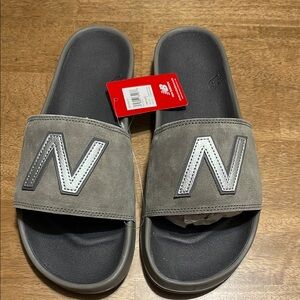 New Balance Charcoal Slide Sandals